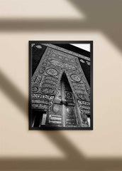 Kaaba Door Closeup BW Poster