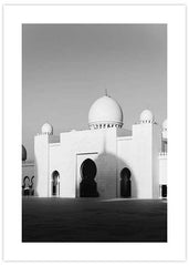 Sheikh Zayed Mosque BW Poster