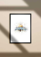 Dome of the Rock Watercolour Poster
