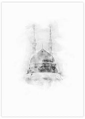 An Nabawi BW Watercolour Poster