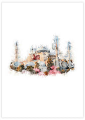 Hagia Sophia Watercolour Poster