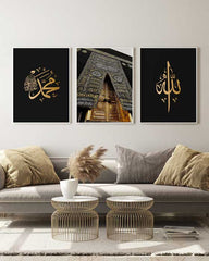 Kaaba Closeup Black Gold Foil Set